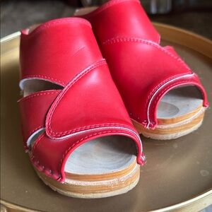 Troentorp Red Leather Sandals